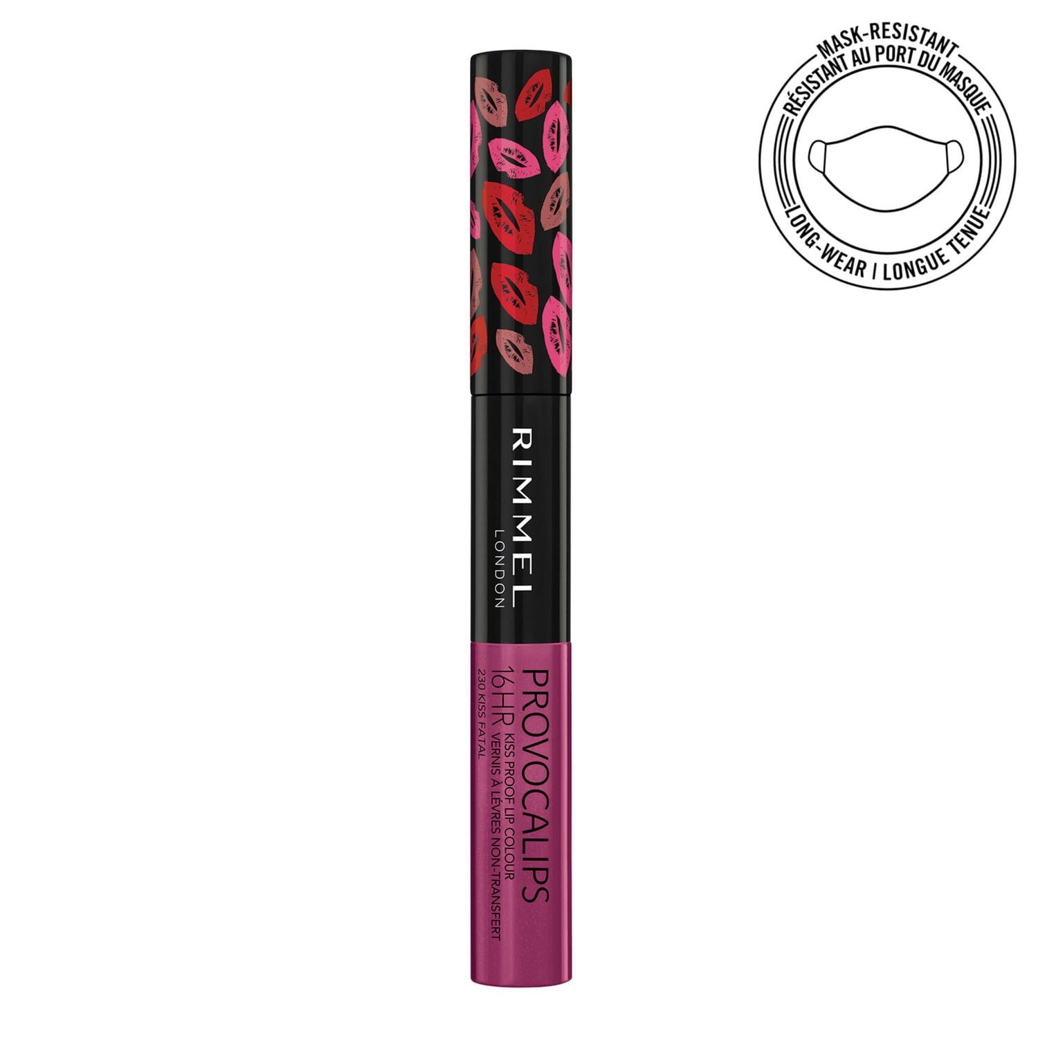 Rimmel Provocalips 16HR Kiss-Proof Lip Colour, two-step, glossy finish, 16H of colour, lightweight & flexible formula, 100% Cruelty-Free, Mask-Resistant Lipstick