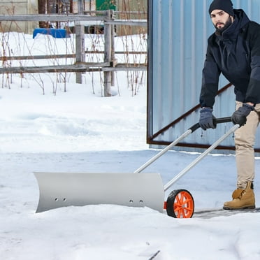 SKYSHALO Snow Shovel with 30 "Snow Shovel for Driveway Metal Snow Pusher
