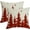 Red Tree, variant on Red Christmas Tree Throw Pillow Covers 18x18 Inch Set of 2 Winter Xmas Outdoor Decorative Pillows Cover Holiday Farmhouse Linen Cushion Case for Bed Couch Sofa Decor