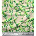 thumbnail image 1 of Soimoi White Cotton Jersey Fabric Jasmine Leaves Print Fabric by the Yard 64 Inch Wide, 1 of 3