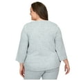 thumbnail image 2 of Alfred Dunner Womens Plus-Size Flower Embroidery Split Hem Top, 2 of 6