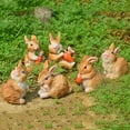 thumbnail image 2 of DAMAIE Resin Bunny Figurines Bunny Garden Ornaments Chic Bunnies Easter Decoration, Resin Easter Bunny Rabbit Table Decorations Ornaments for Spring or Home, 2 of 5