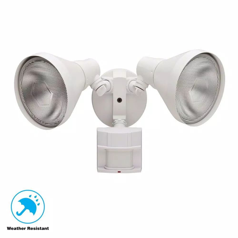 Defiant 180-Degree Motion Activated White Outdoor Security Flood Light