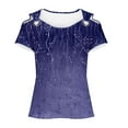 thumbnail image 5 of Turilly Off-The-Shoulder Tops for Women New Short Sleeve Cutout Casual Printed Top, 5 of 5