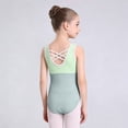 thumbnail image 5 of Xdegoge Kids Girls Sleeveless Ballet Dance Leotards Color Block Gymnastics Bodysuit Breathable Stretchy Dancewear Athletic Outfit Workout Active Playwear Tops For Children, 5 of 6