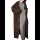 thumbnail image 1 of Suéteres Cárdigan Largos para Mujer, de Mohair, Abiertos Al Frente, de Punto Holgado y Holgado, Chaquetas de Abrigo de Moda para Otoño Café un Tamaño, 1 of 9