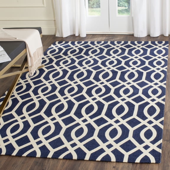 SAFAVIEH Cedar Brook Leontyne Geometric Area Rug, Navy/Ivory, 4' x 6'