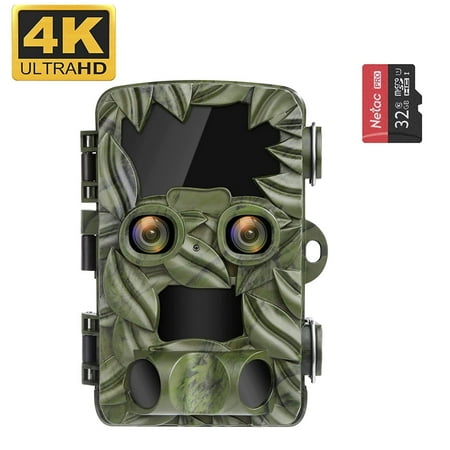 CooLife H8201 Trail Camera 32MP 4K Infrared Hunting Camera – Trigger Angle 130° Speed 0.1s Distance 25m – IP66 Waterproof
