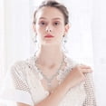 thumbnail image 5 of Set de joyas Hadskiss para mujer, boda, fiesta, novia, circonita blanca, 5 of 5