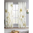 thumbnail image 2 of Yellow Spring Floral Sheer Curtains 63 Inch Length 2 Panels Set for Living Room/Bedroom, Summer Flowers Botanical Elegant Kitchen Curtains Grommet Semi-Sheer Curtains Window Treatments 42"x63"x2, 2 of 7
