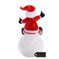 thumbnail image 4 of Matashi Murano Christmas Ornament Winter Decorative Glass Santa on Snowball Figurine, Tabletop Showpiece Centerpiece Gift for Children Mom Dad Birthday New Year Holiday Home Office Decor, 4 of 7