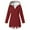 Watermelon Red, variant on Womens Coats Outerwear Winter Women's Windproof Plush Insulation Long Sleeved Hooded Casual Coat