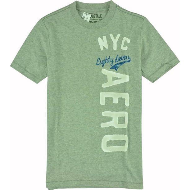 Aeropostale Nyc Graphic playera para hombre, gris, XS