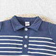 thumbnail image 4 of Baby Onesies Boy Baby Boy Clothes Short Sleeve Striped Romper Solid Short Set Ribbed Knitted Summer Outfit, 4 of 7