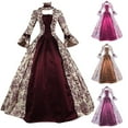 thumbnail image 3 of Victorian Ball Gown Women Vintage Medieval Dress 1800S Embroidery Floral Print Lace Up Princess Dress Court Renaissance Costume, 3 of 4