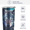 thumbnail image 4 of SKYSONIC Wolf Tumbler Stainless Steel Double Wall Vacuum Reusable Insulated Mug with Straw and Built-in Coaste for Cold and Hot Beverages, 20oz, 4 of 7