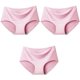 thumbnail image 1 of 3 unids/set de bragas de seda helada sin costuras para mujer, bragas cómodas íntimas de talla grande, M-XXL de cintura media, lencería con múltiples opciones de Color, 1 of 4