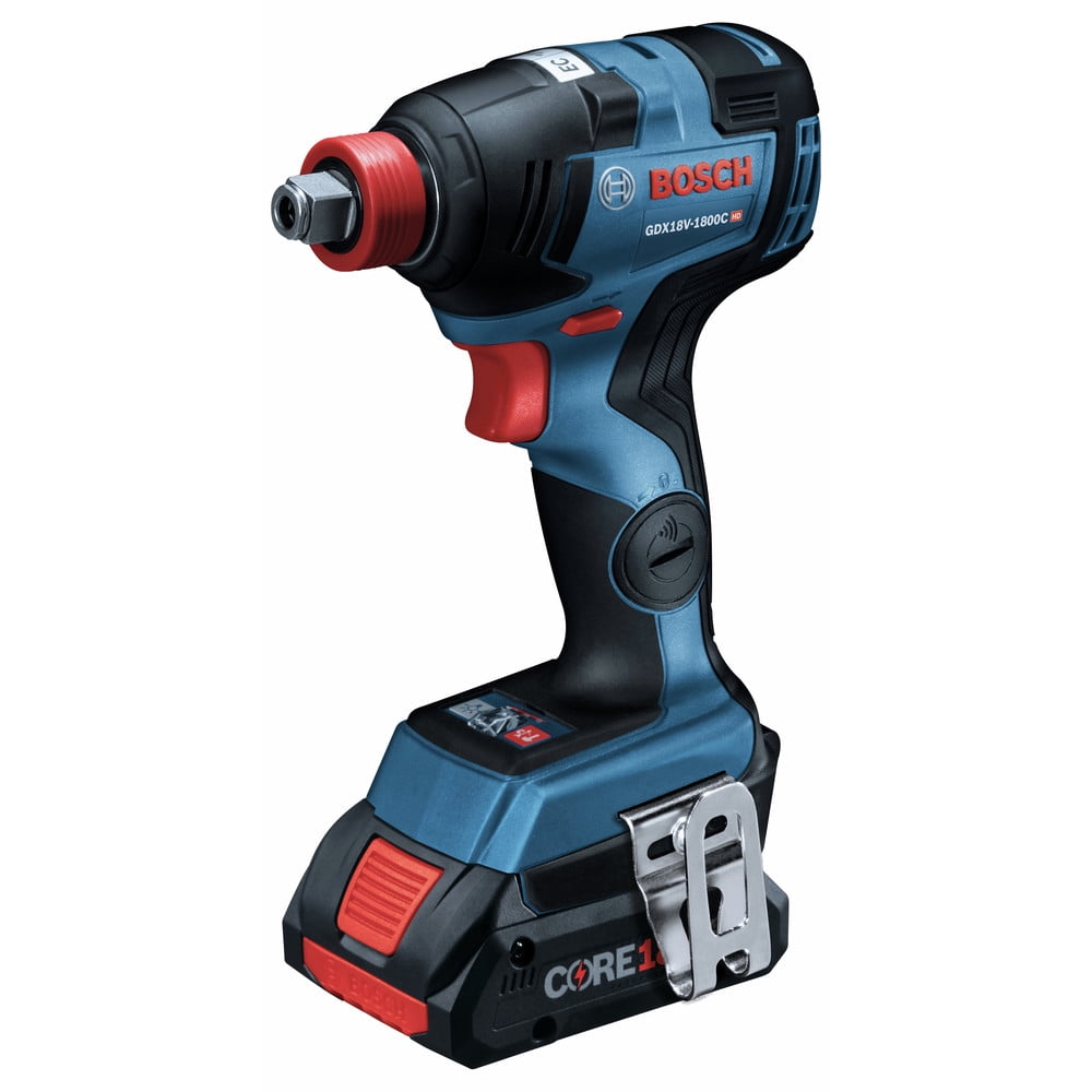 Restored Bosch GDX18V-1800CB15-RT 18V EC Brushless Lithium-Ion 1/4 in. and 1/2 in. Cordless Two-In-One Socket Impact Driver Kit (4 Ah) (Refurbished)