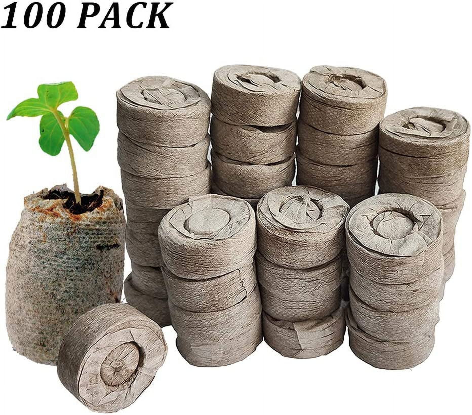 100 Pack 40mm Peat Pellets Seeding Soil Block for Nursery Pots Seed Starting Plugs