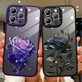 thumbnail image 6 of for iPhone 14 Pro Max Case for Women Girls Fairy Rose Floral Built-in Glitter Sparkly Screen Protector Camera Protection Lens Shockproof Pattern Elegant Crystal Phone Case -Purple, 6 of 13