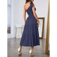 thumbnail image 2 of New Summer Fashion Women's One-shoulder Pleated Layered Hem Split Dress, 2 of 10