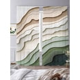 thumbnail image 2 of Sage Green Ombre Sheer Curtains 84 Inch Length 2 Panels Set, Modern Abstract Geometric Art Voile Window Treatment Rod Pocket Curtains Sheers Drapes for Bedroom/Living Room/Kitchen 52"x84"x2, 2 of 7