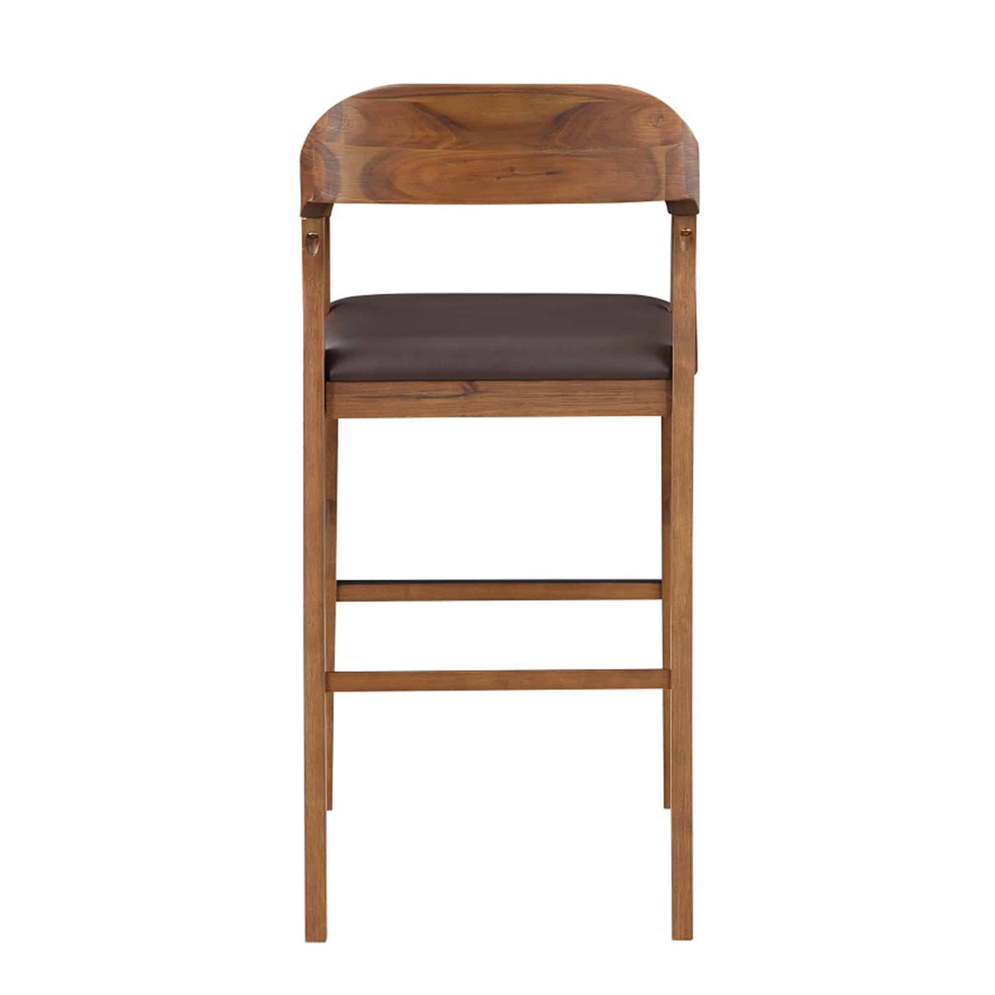 Rasmus Wood Bar Stool - Chestnut Wire-Brush Finish