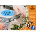 thumbnail image 3 of Premium Kitchen Shears by Better Kitchen Products, 8.5", All Purpose Stainless Steel Utility Scissors, Heavy Duty Scissors, Meat Scissors, Poultry Shears, Multipurpose (2PK-Blk/Gray & Slvr/Blu), 3 of 5