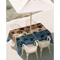 thumbnail image 3 of 60x84 Inch Outdoor Tablecloth with Umbrella Hole Zipper Rectangle Navy Blue Brown Rectangular Tablecloths Outside Waterproof Rustic Farmhouse Dog Paw Vintage Patio Table Cloth Cover for Picnic Party, 3 of 8