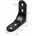 thumbnail image 2 of 10 soportes de esquina de 50 x 50 mm, soporte de ángulo recto de metal de 90 grados, soporte de estante en forma de L para estante de madera, gabinete, silla, mesa, negro, 2 of 5