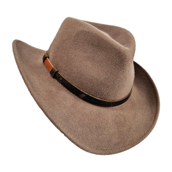 Aellinatey Maillard Homburg Cowboy Costume Western Porkpie Hat for Outdoor Casual Wear