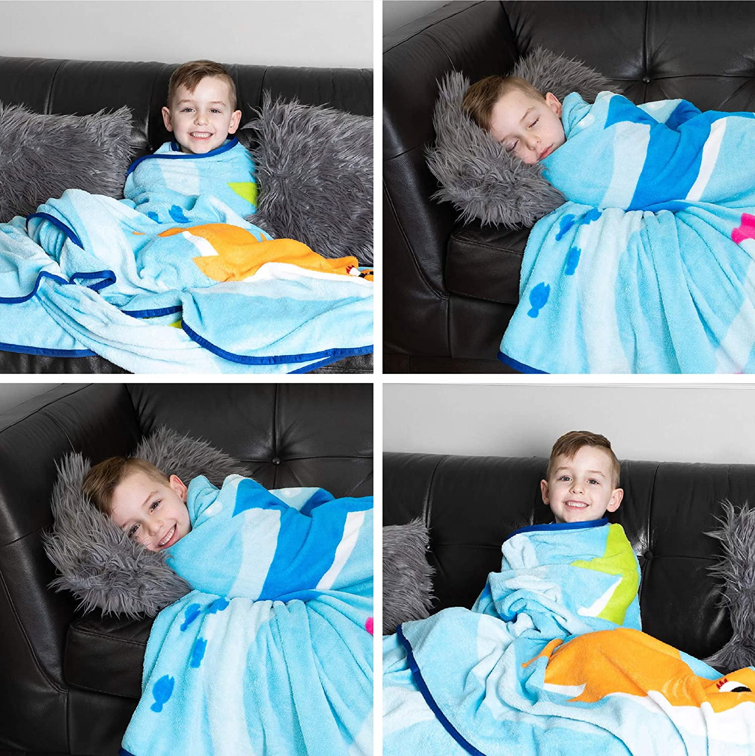Franco Kids Bedding Super Soft Plush Microfiber Blanket Baby Shark Twin/Full Size 62 x 90
