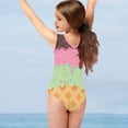 thumbnail image 3 of FOR U DESIGNS Tricolor Ice Cream Girls Swimsuits Toddler Kids V-Neck Sleeveless Summer Bathing Suit for Age 3-4 Casual Rash Guard Swimwear, 3 of 8