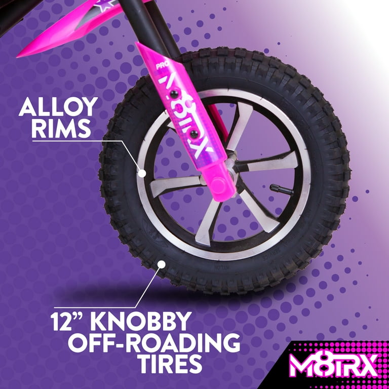 M8TRX Pink 24V Electric Dirt Bike, Ride on Toy Motorcycle