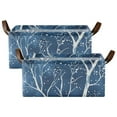 thumbnail image 3 of White Trees Winter Storage Bins with Handles Foldable Storage Baskets for Shelves Organizer Cloth Baskets, 3 of 8