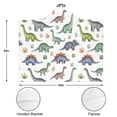 thumbnail image 3 of Wearable Blanket,Watercolor Dinosaurs Eggs Plants Pattern Hooded Wearable Flannel Blanket for Adults & Teens,Winter Poncho Shawl Wrap Cape Cozy Anti-Pill,50"x60", 3 of 5