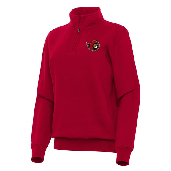 Women's Antigua Red Ottawa Senators Victory Quarter-Zip Sweatshirt