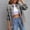 Light Ashy, variant on Dark Jackets for Women Casual Denim Jacket Crew Neck Boyfriend Loose Fit Casual Hoodies Coat S