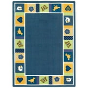 Joy Carpets Kid Essentials Baby Blues 3'10" x 5'4" Area Rug in Color Bold