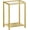 1, variant on Side Table, 2-Tier End Table, Nightstand for Tight Spaces, Tempered Glass Bedside Table, Modern Metal Frame, for Office, Bedroom, Living Room, Study, Gold