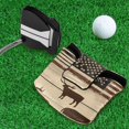 thumbnail image 5 of Haosy American Flag and Cow Golf Mallet Putter Cover Strong Magnetic Leather Golf Club Headcover Closure, 5 of 7