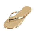 thumbnail image 2 of Beach Sandals, Womens Sandals, Flip Flops for Women Footwear- Lightweight and Memory Foam Insole Sandals for Women 2026 - Durable Non-Slip Beach Essentials Flats for Women Sandals, Gold 8.5, 2 of 8