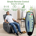 thumbnail image 5 of Power Lift Recliner Chair for Elderly with Heat & Massage, 160° Electric Adjustable PU Leather Recliner Sofa with Remote Control, Stand Assist, Cup Holder & Side Pockets for Living Room (Grey), 5 of 13