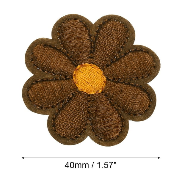 Uxcell 8 Pcs Purple Flower Chenille Patches - Iron On Or Sew On, Gold Edges For Clothing, Hats, Backpacks DIY