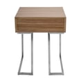 thumbnail image 4 of Roman Contemporary End Table in Walnut Wood and Stainless Steel by LumiSource, 4 of 5
