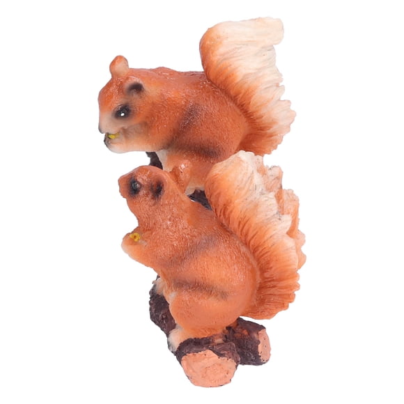 Resin Animal Squirrels Model Cartoon Squirrels Shaped Statue Decoration Synthetic Resin Micro Landscape Crafts for Home Garden Terrace YardStyle 1