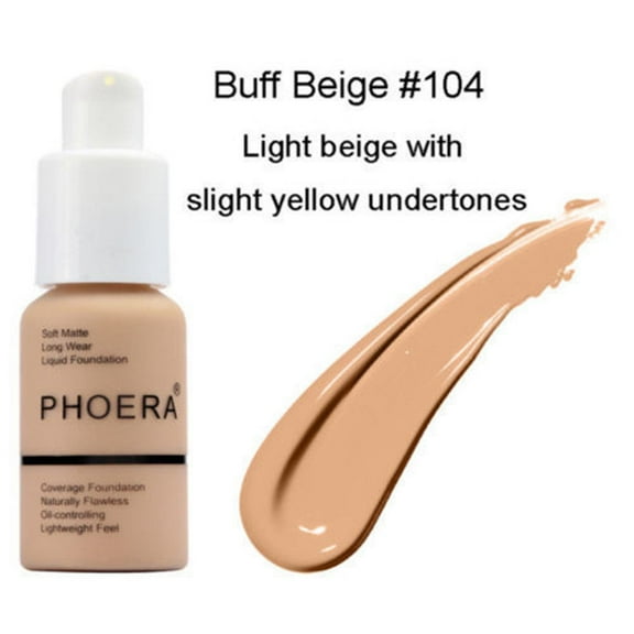 PHOERA Foundation Makeup Full Coverage Fast Base Brighten long-lasting Shade