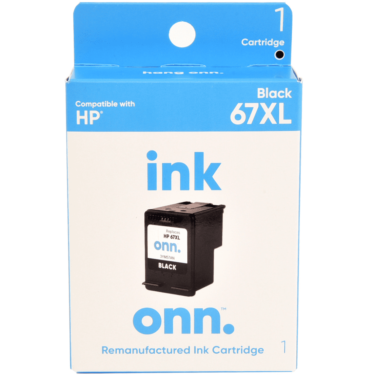 onn. Remanufactured Ink Cartridge, HP 67XL Black