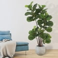 thumbnail image 6 of Kojooin Potted Artificial Fiddle Leaf Fig Tree, 3.9 FT Tall – Faux Ficus Lyrata with 72 Leaves, Sturdy Trunks, Indoor & Outdoor Decorative Floor Plant, 6 of 8