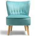 thumbnail image 3 of Costway Armless Accent Chair Tufted Velvet Leisure Chair Single Sofa Upholstered Green, 3 of 9